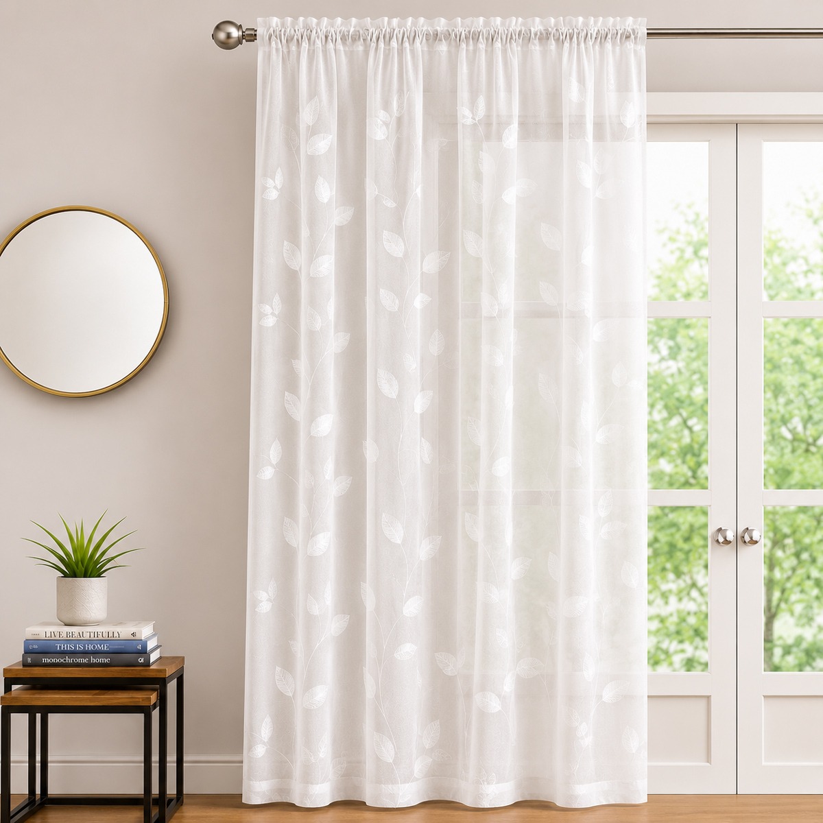 Jaffa White Voile Panel