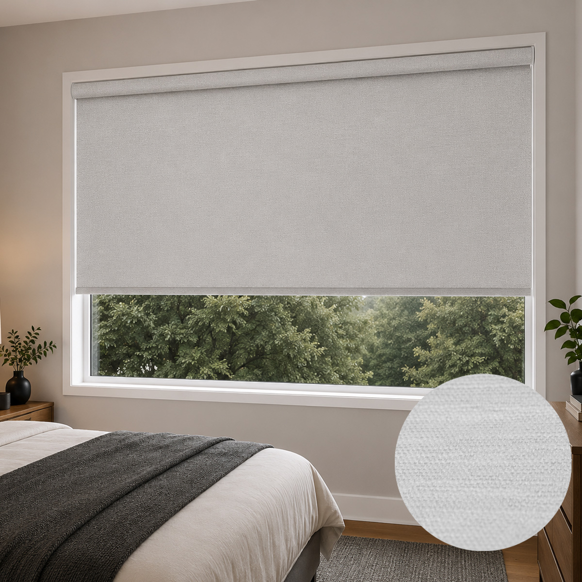 Jute Silver Blackout Roller Blind