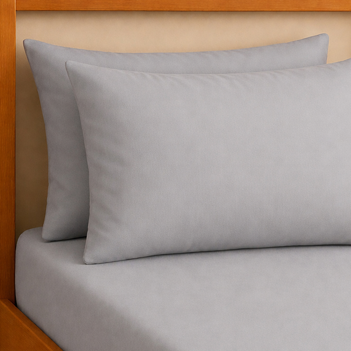 Percale Silver King Size Pillowcase Pair
