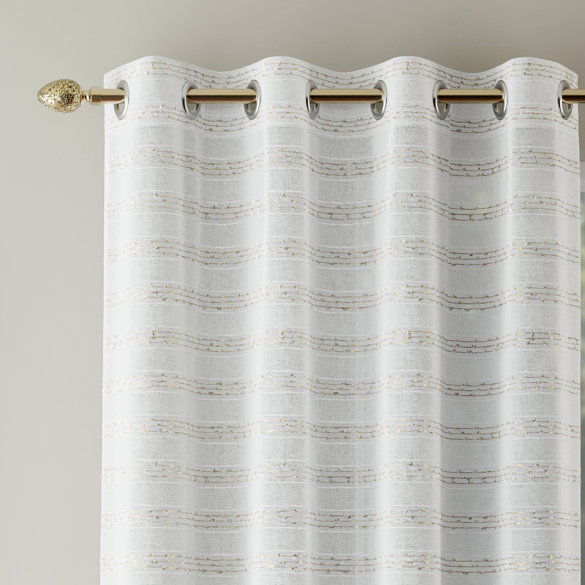 Kos Eyelet Gold Voile Panel