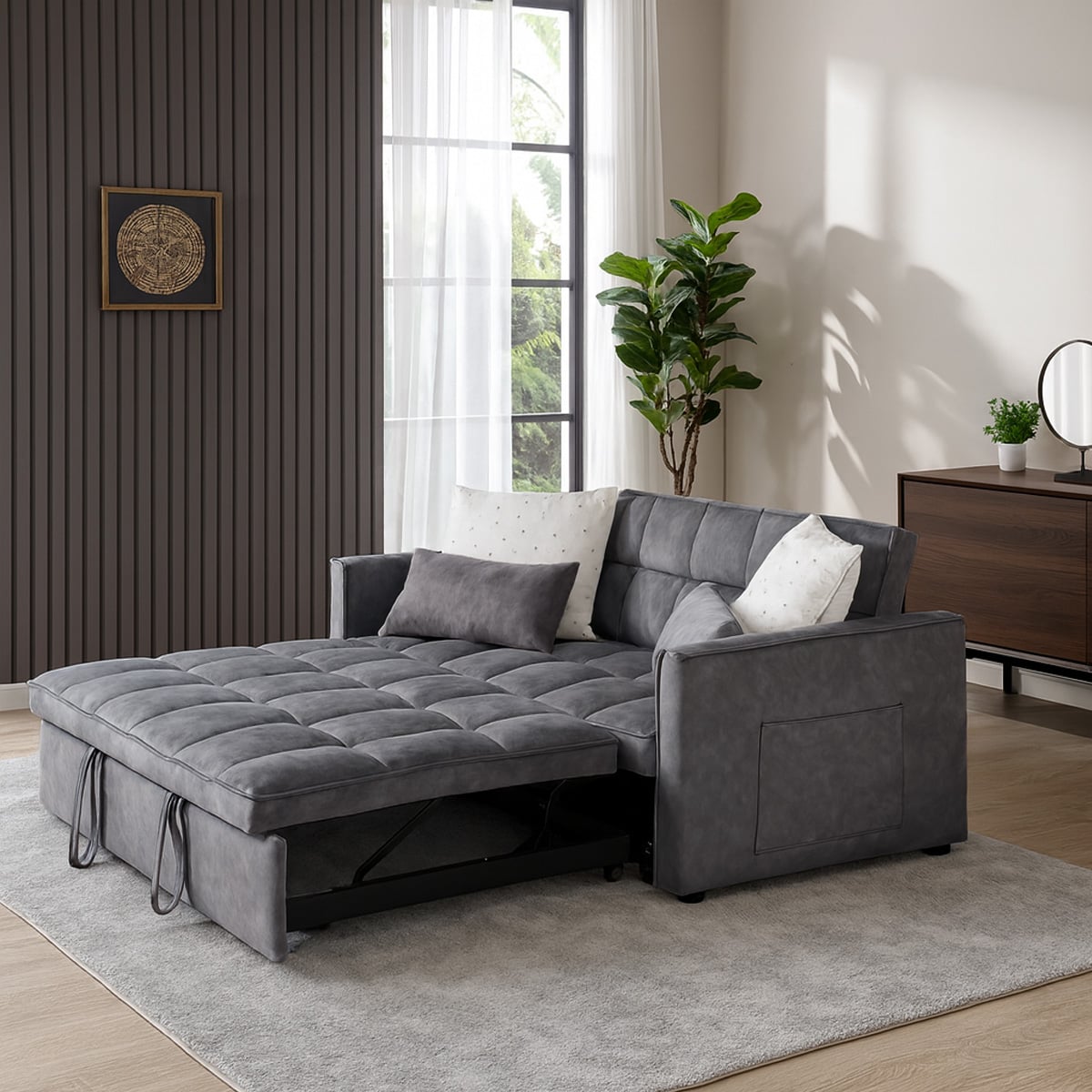 Lagan Dark Grey 2 Seater 4ft Sofa Bed BULKY