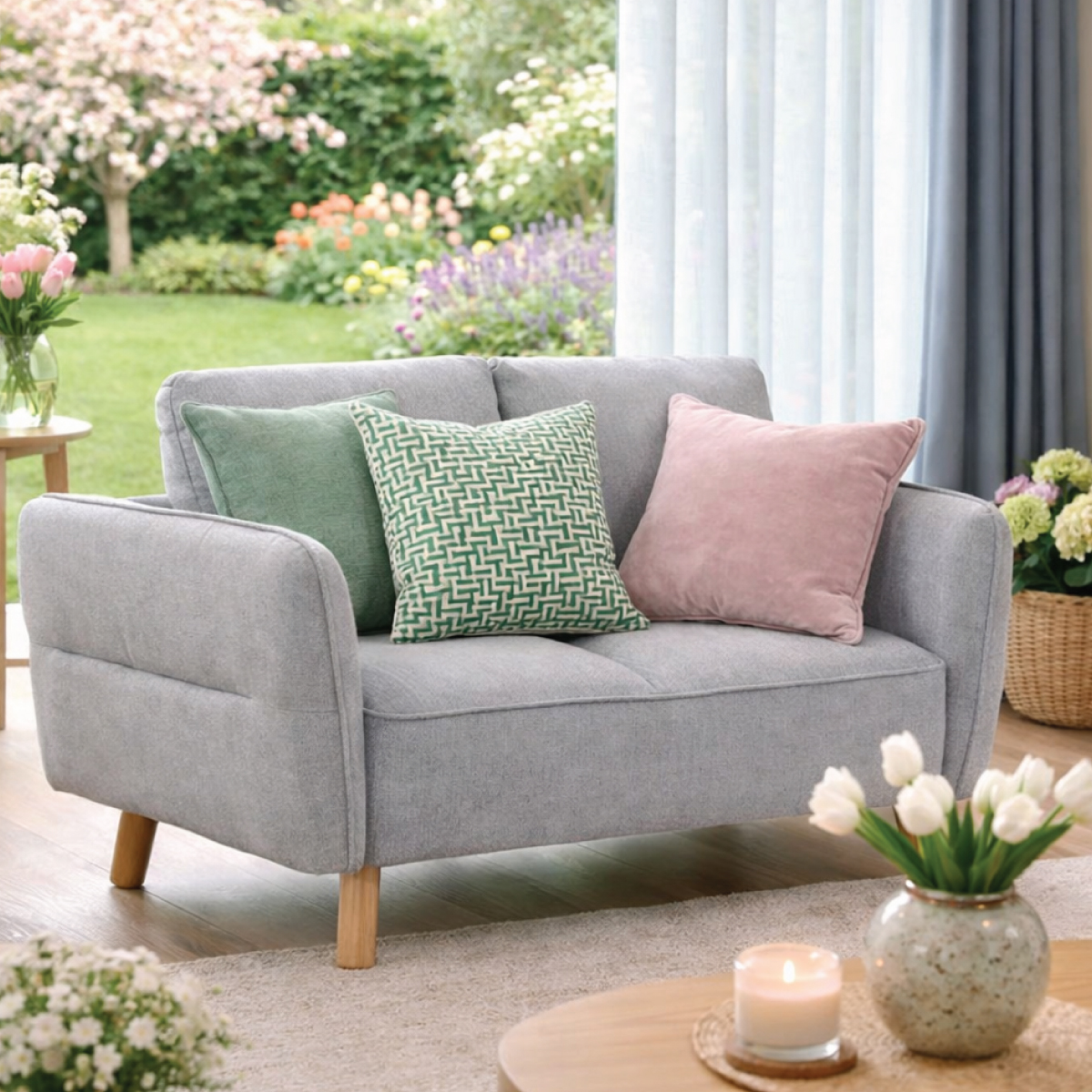 Isla Light Grey 2 Seater Sofa BULKY