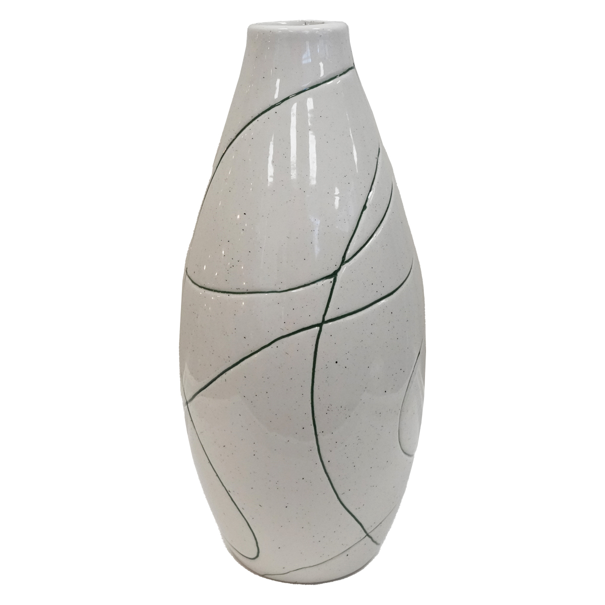 Large Green Wavy Line Vase