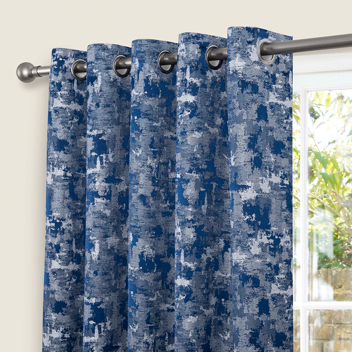 Legacy Blue Ready Made Eyelet Curtains
