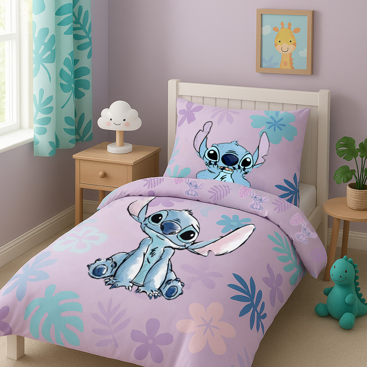 Stitch Lilac Cotton Rich Duvet Cover Set