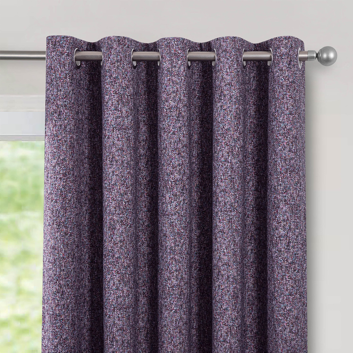 Linton Purple Blackout Ready Made Eyelet Curtain
