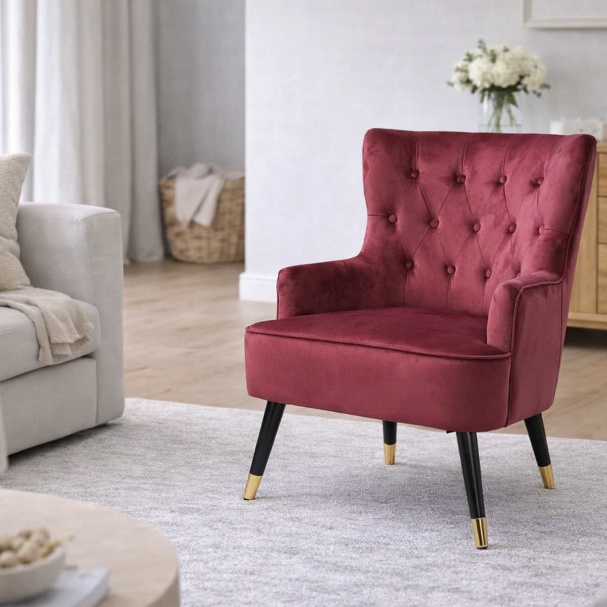 Loretta Wine Red Armchair BULKY