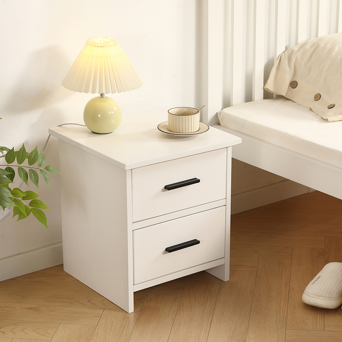 Lucy White Bedside Table