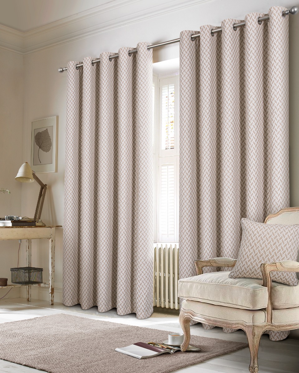Ludlow Natural Blackout Ready Made Eyelet Curtains