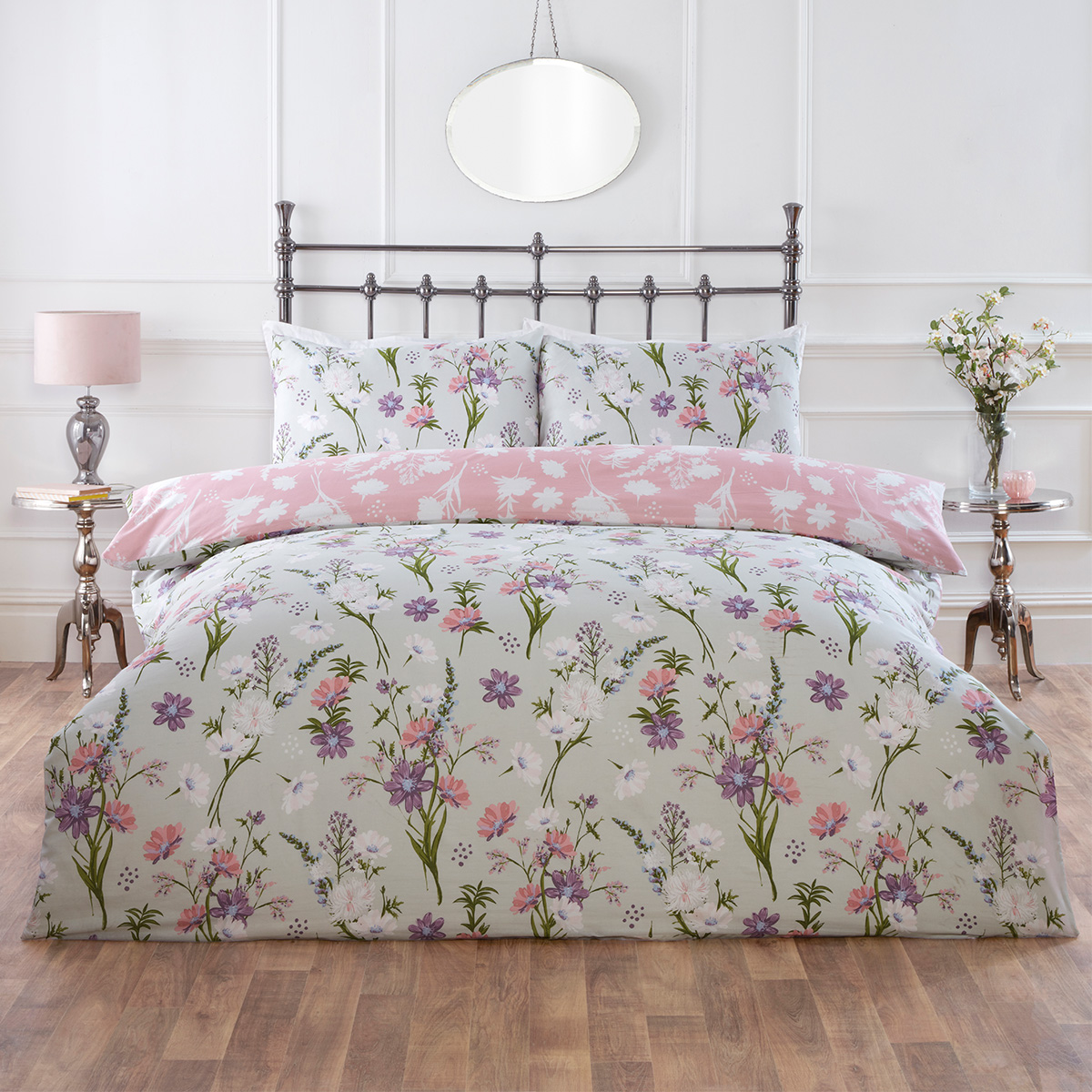 Lulu Pink Cotton Mix Duvet Cover Set