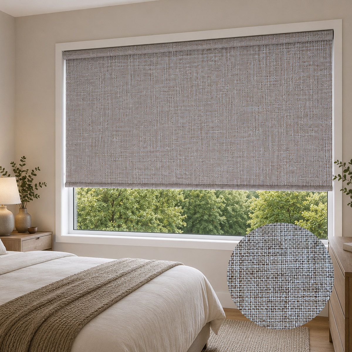 Luna Daylight Brown Natural Roller Blind