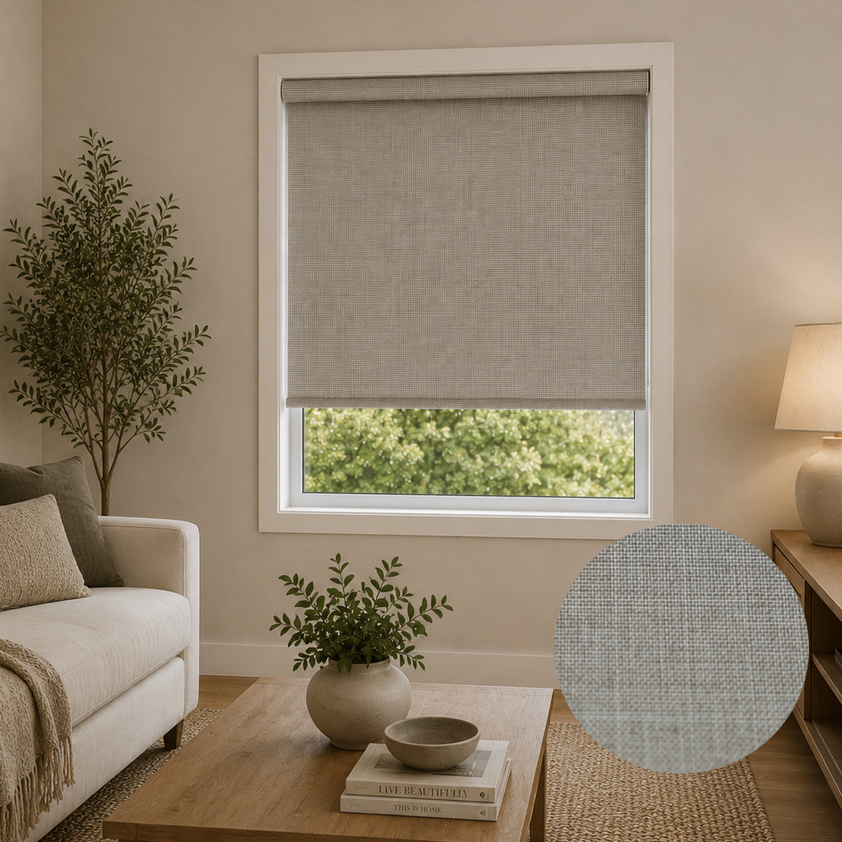 Luna Daylight Light Grey Roller Blind