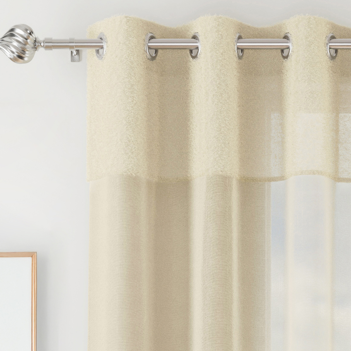Madrid Cream Eyelet Voile Panel