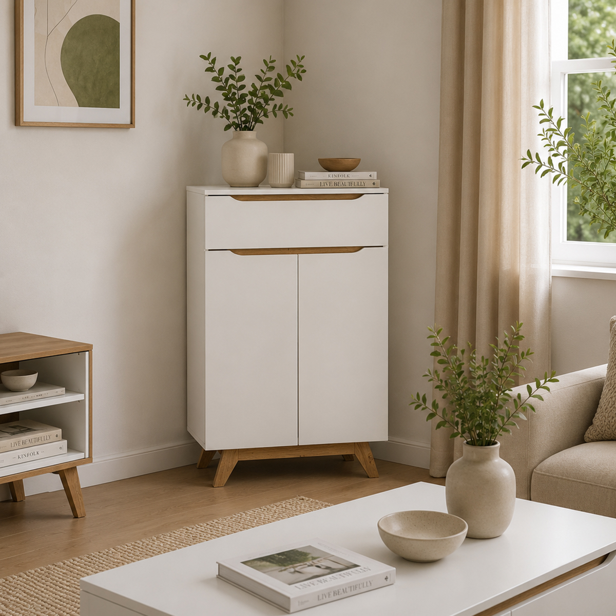 Mando Collect Oak White Cabinet