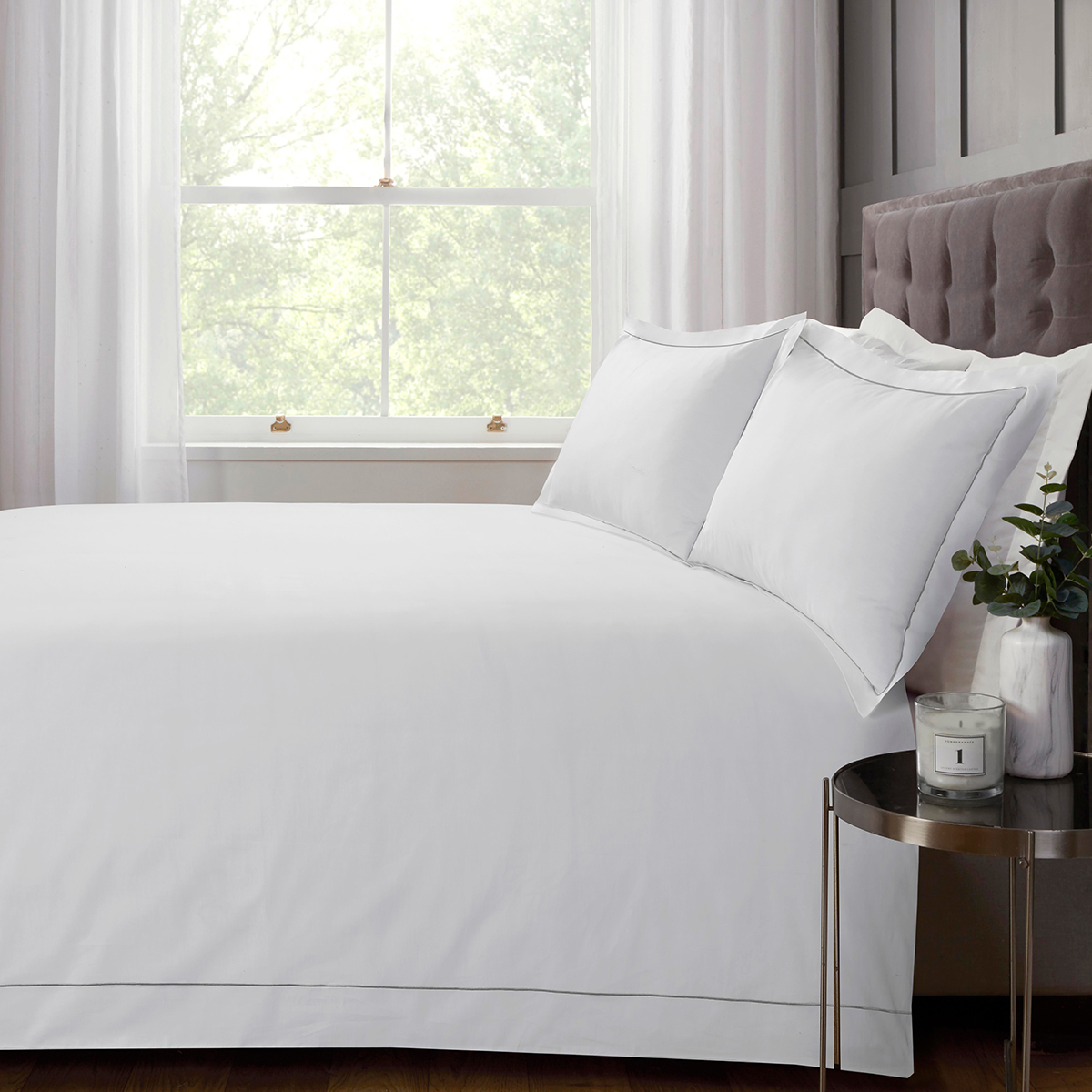 200 Thread Count Mayfair White 100% Cotton Duvet Cover Set