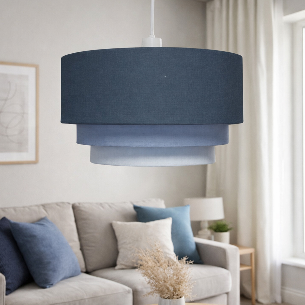 Mia Denim Tiered Pendant