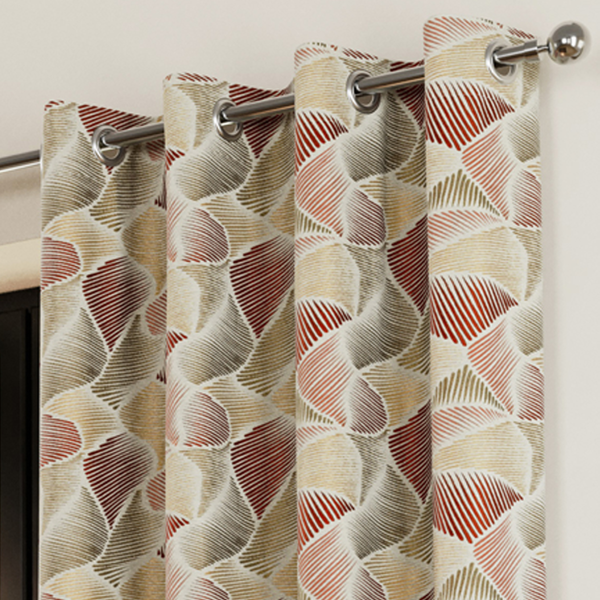 Miami Terracotta Ready Made Eyelet Curtains