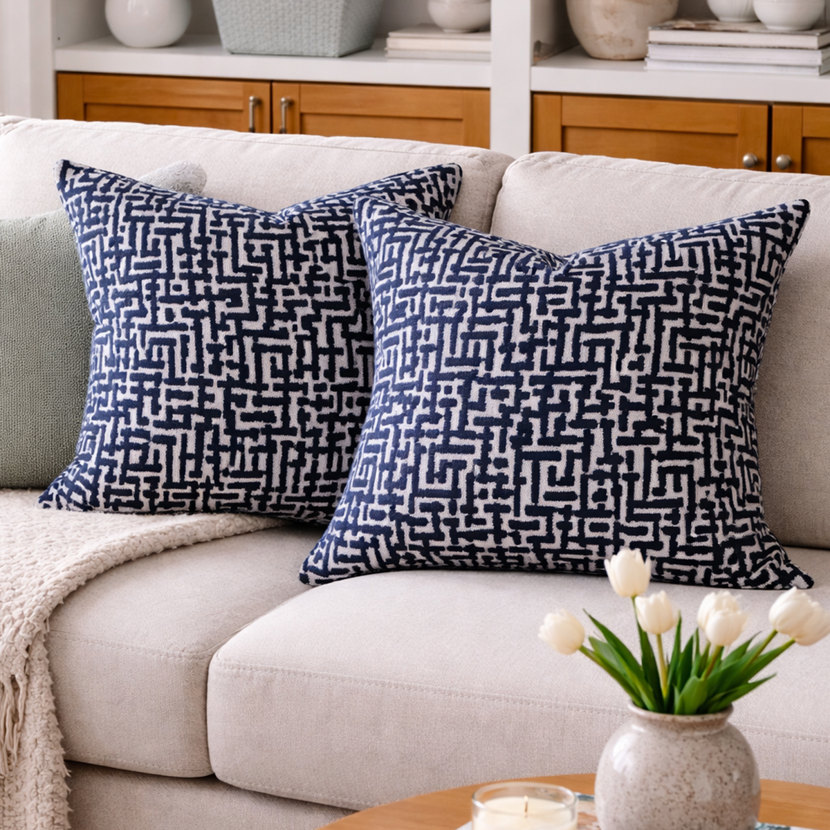 Micah Navy Cushion Pair