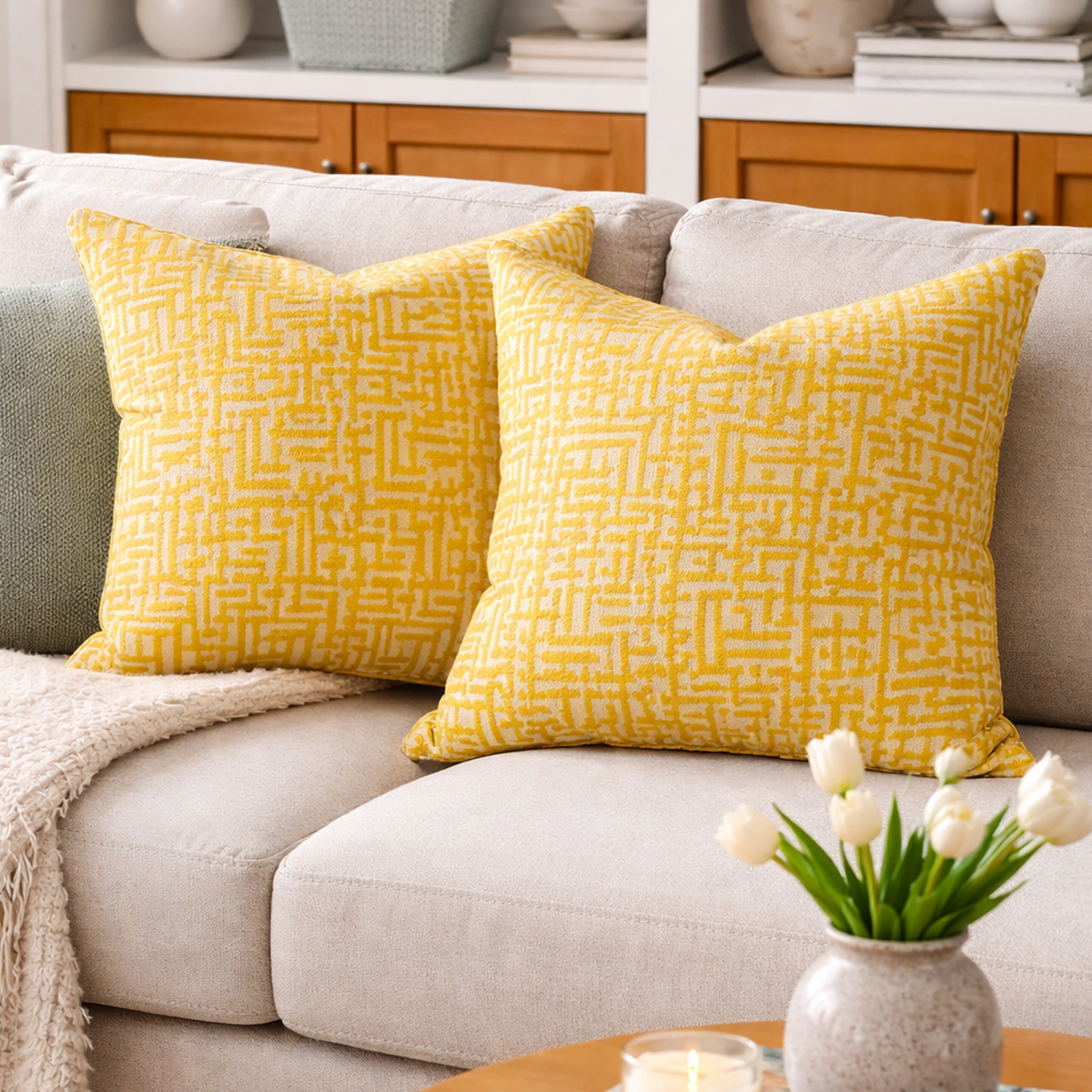 Micah Ochre Cushion Pair