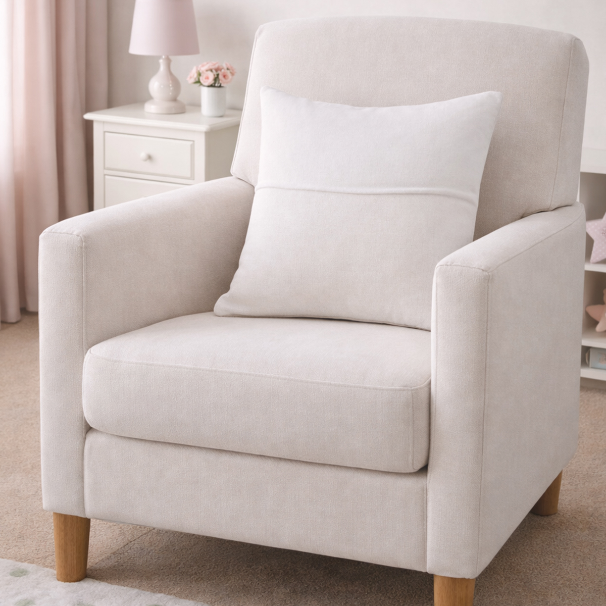 Mohair Ivory Filled Cushion