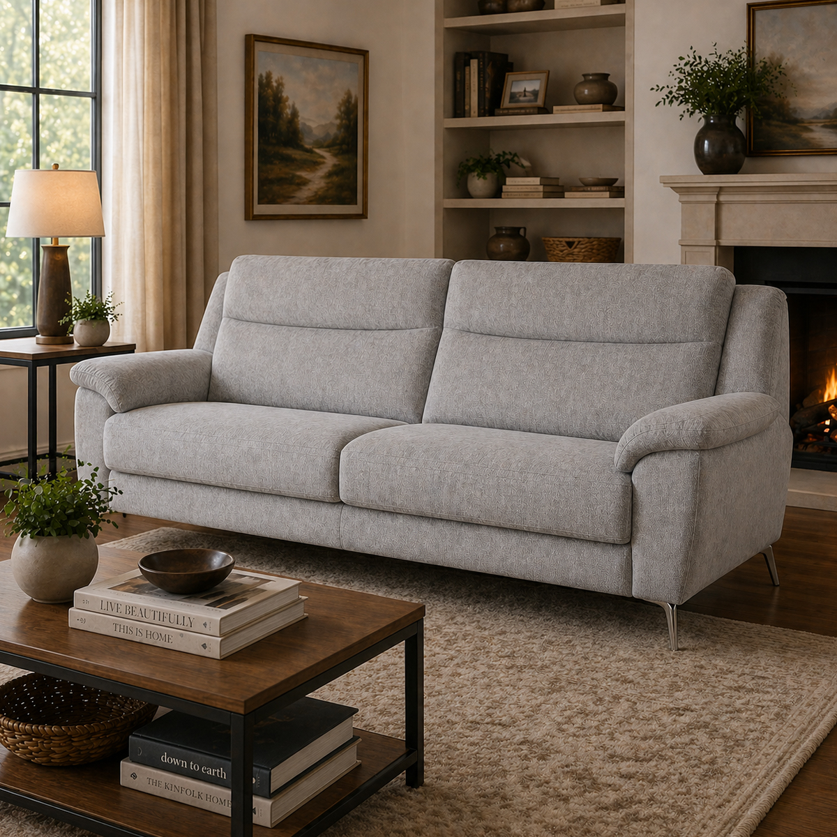 Monroe Ash Grey 3 Seater Sofa