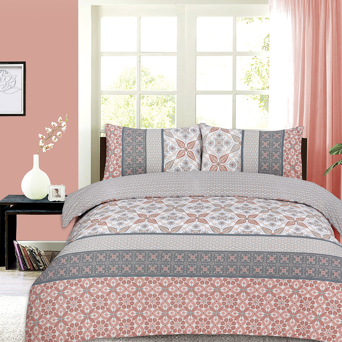 Morocco Pink Cotton Mix Duvet Cover Set