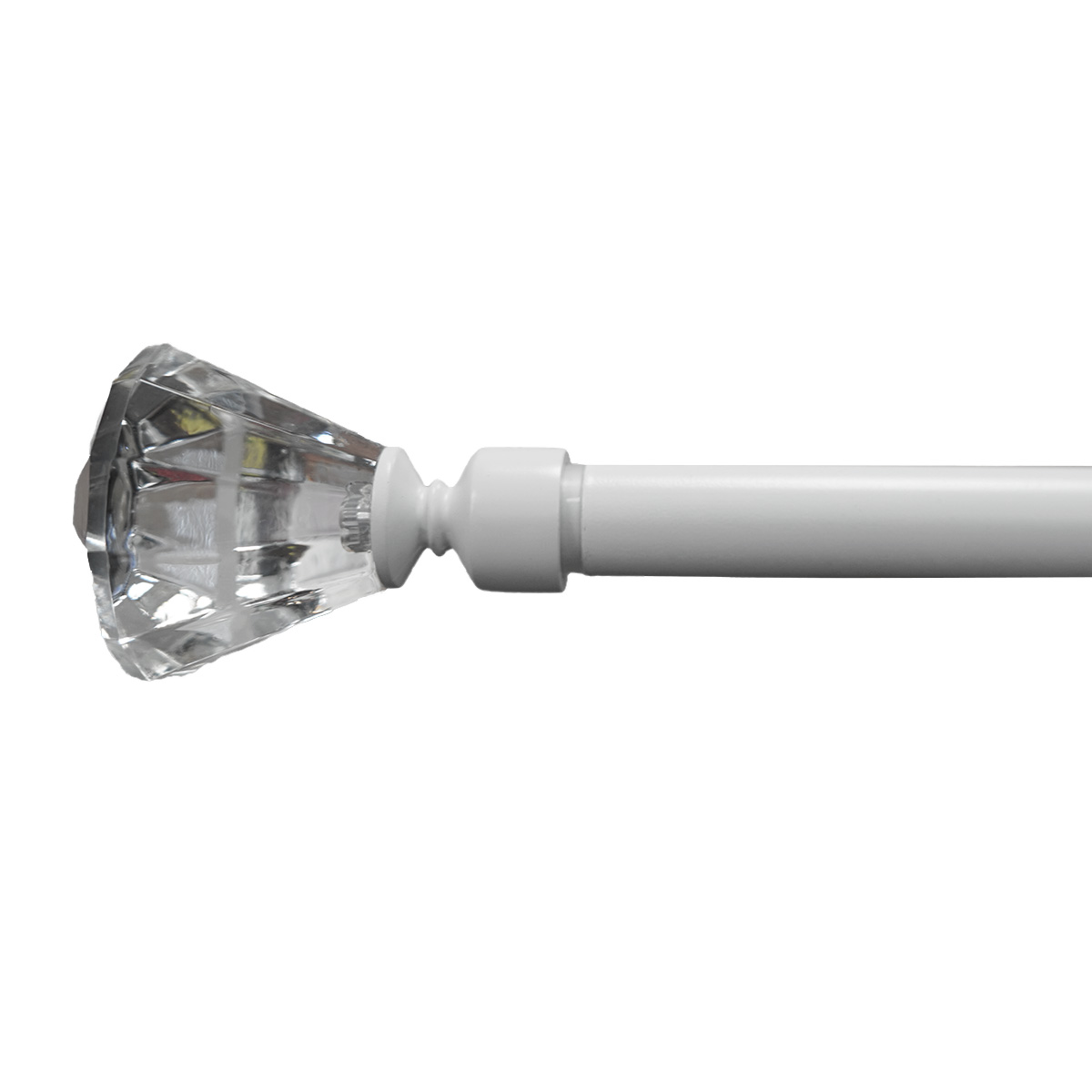 16/19mm Naples White Extendable Curtain Pole