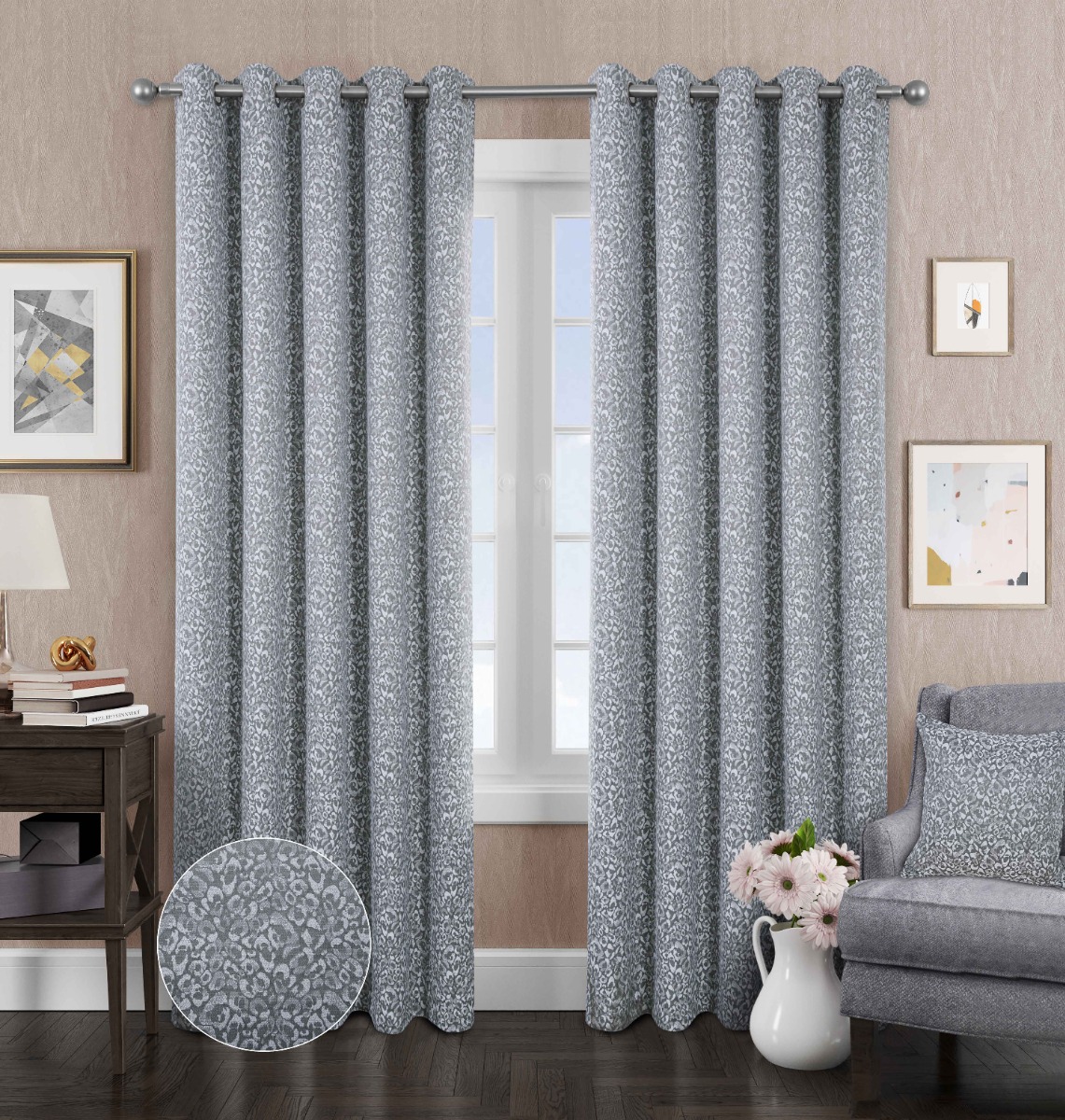 Nova Sliver Thermal Blackout Eyelet Curtains