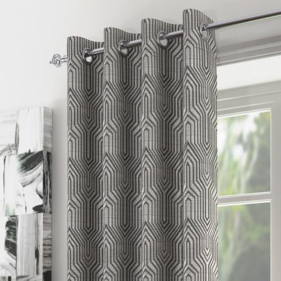 Olympus Silver Ready Made Eyelet Curtains