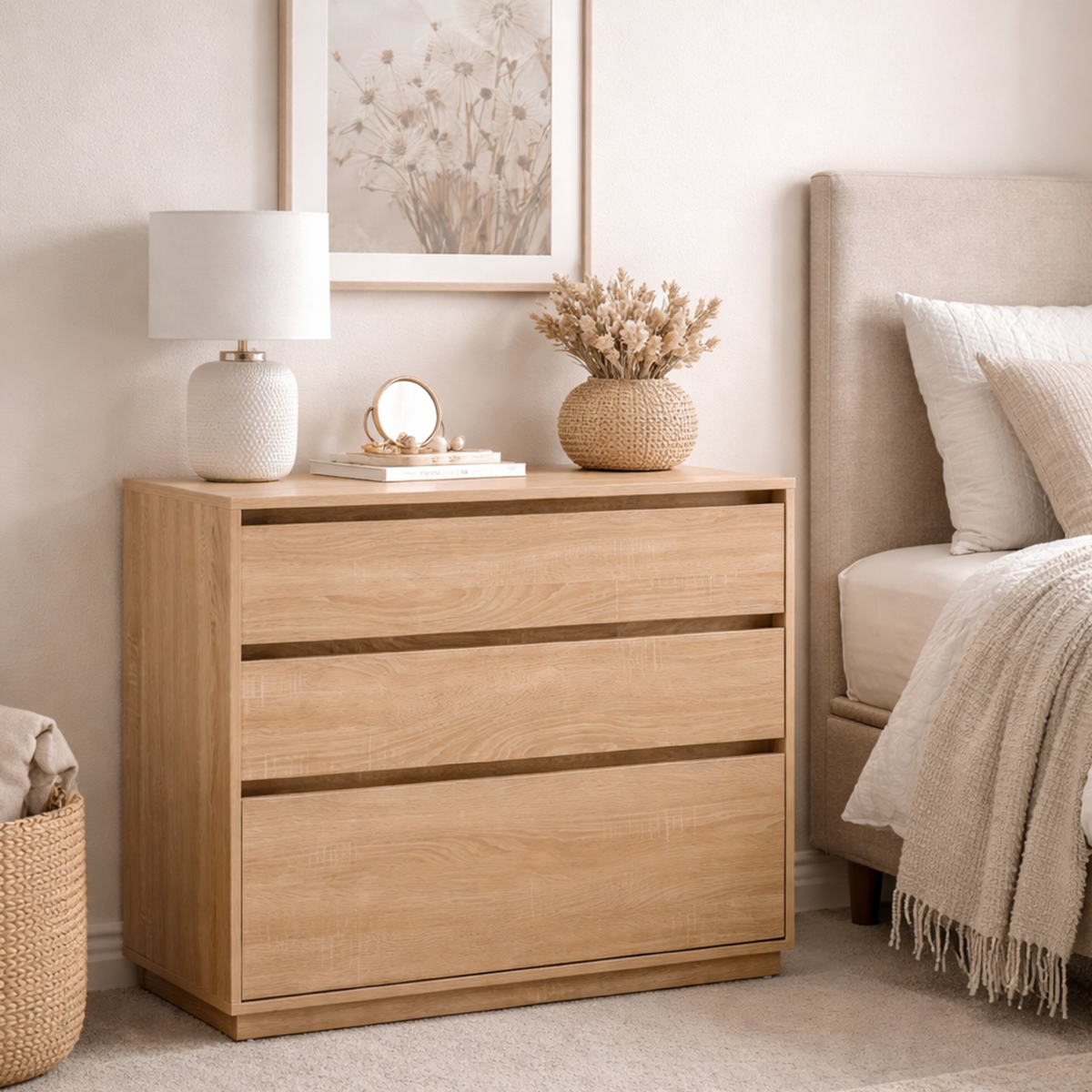 Oslo Oak 3 Drawer Chest of Drawers