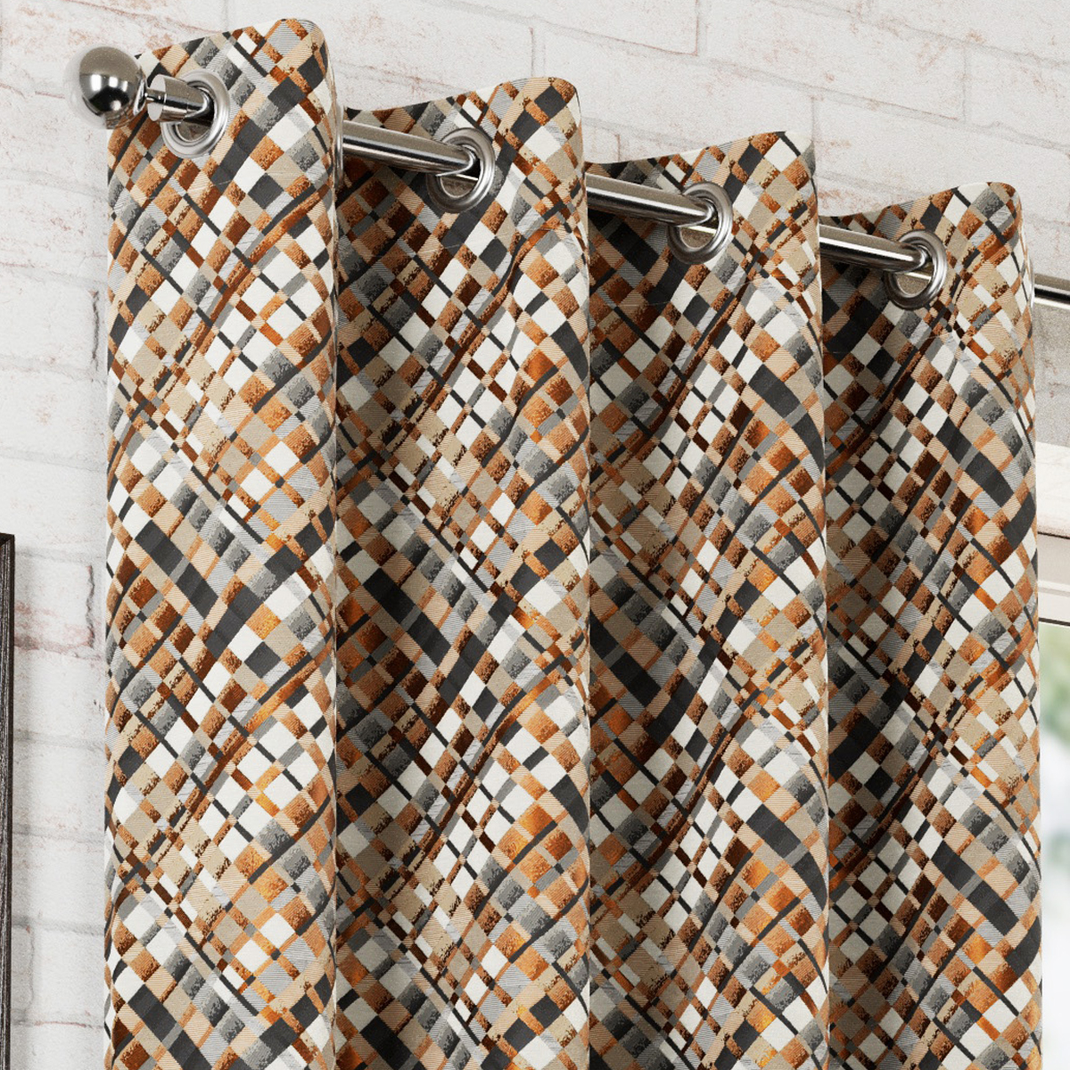 Palermo Copper Ready Made Lined Eyelet Curtains
