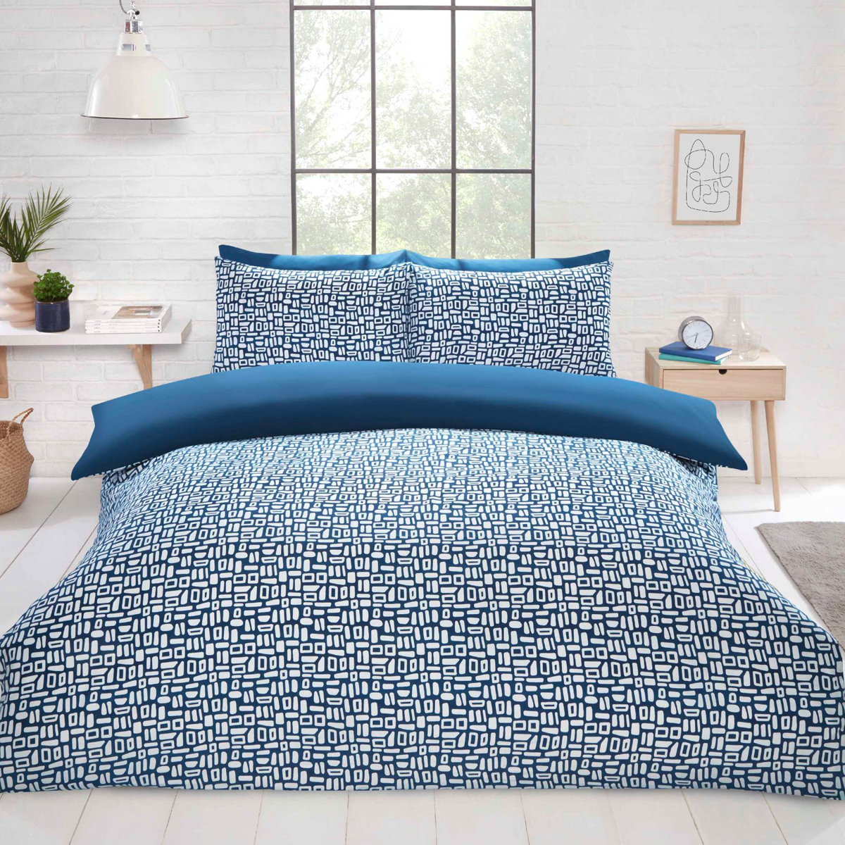 Pebble Teal Duvet Cover and Fitted Sheet Set