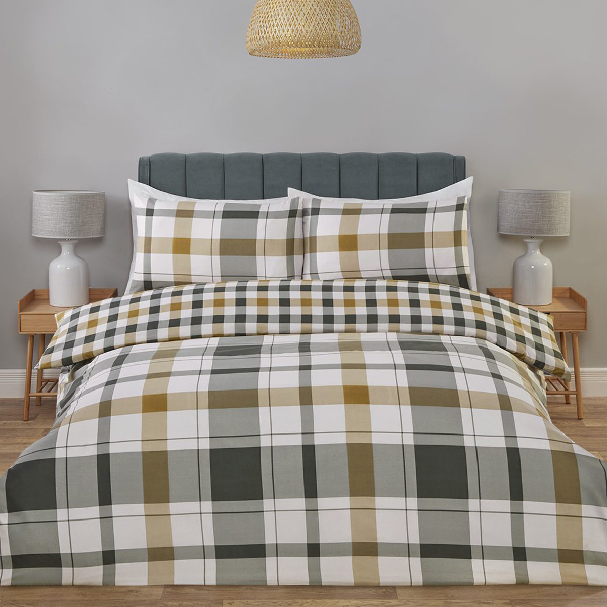 Pembroke Grey Duvet Cover and Fitted Sheet Set
