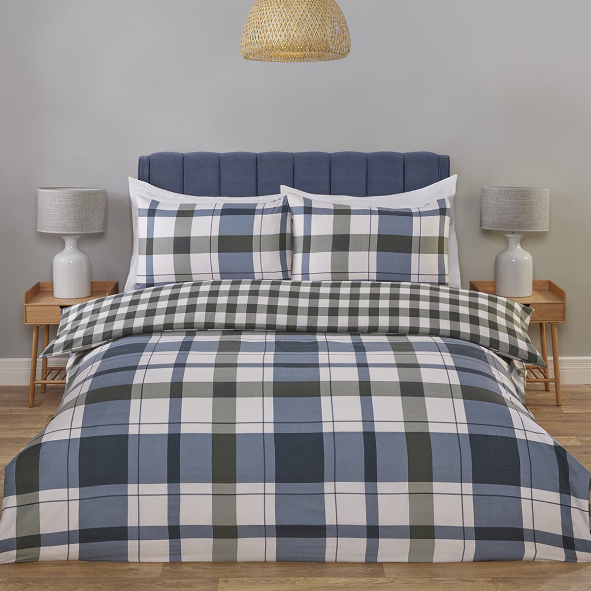 Pembroke Blue Duvet Cover and Fitted Sheet Set