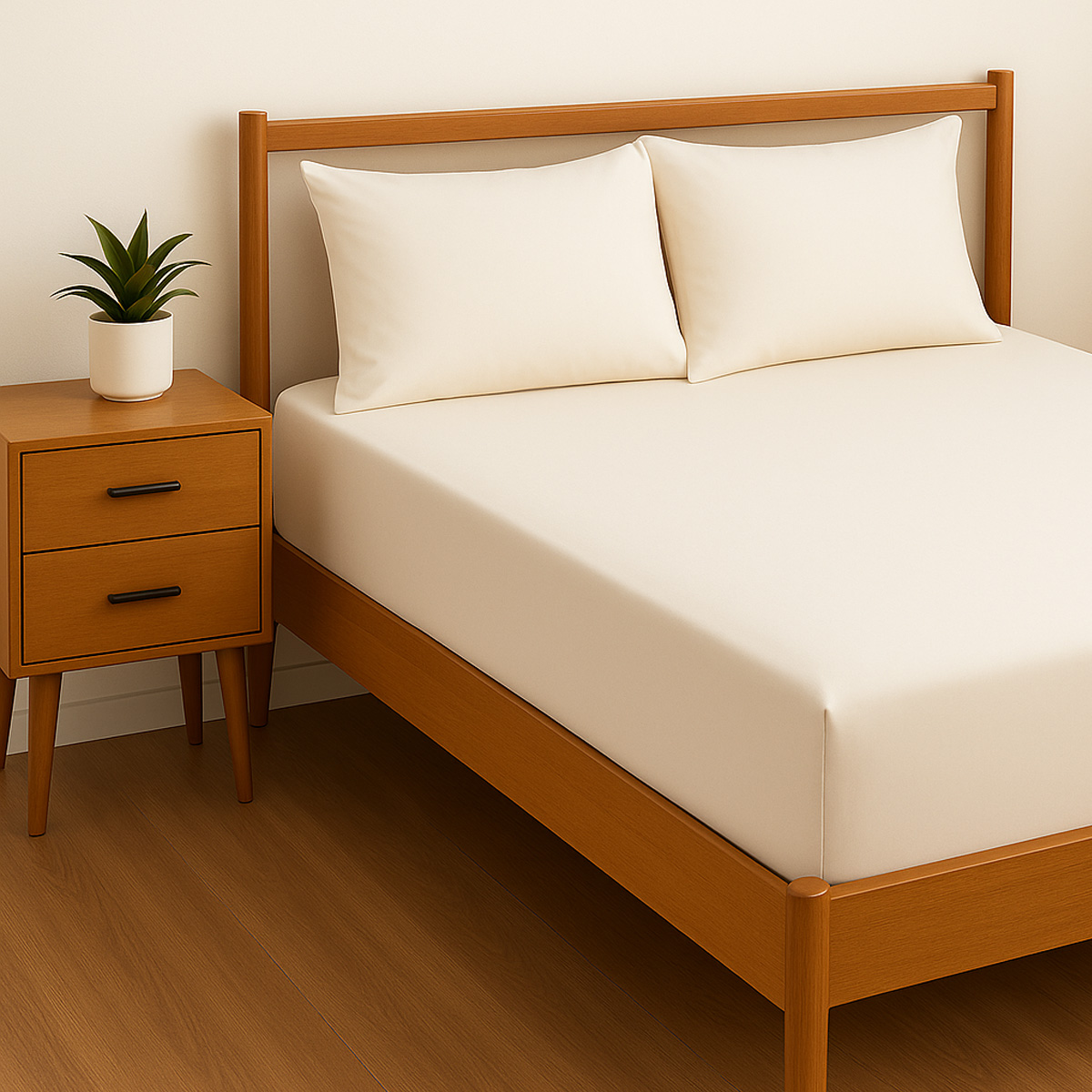 Percale Ivory Cotton Mix Fitted Sheet Range