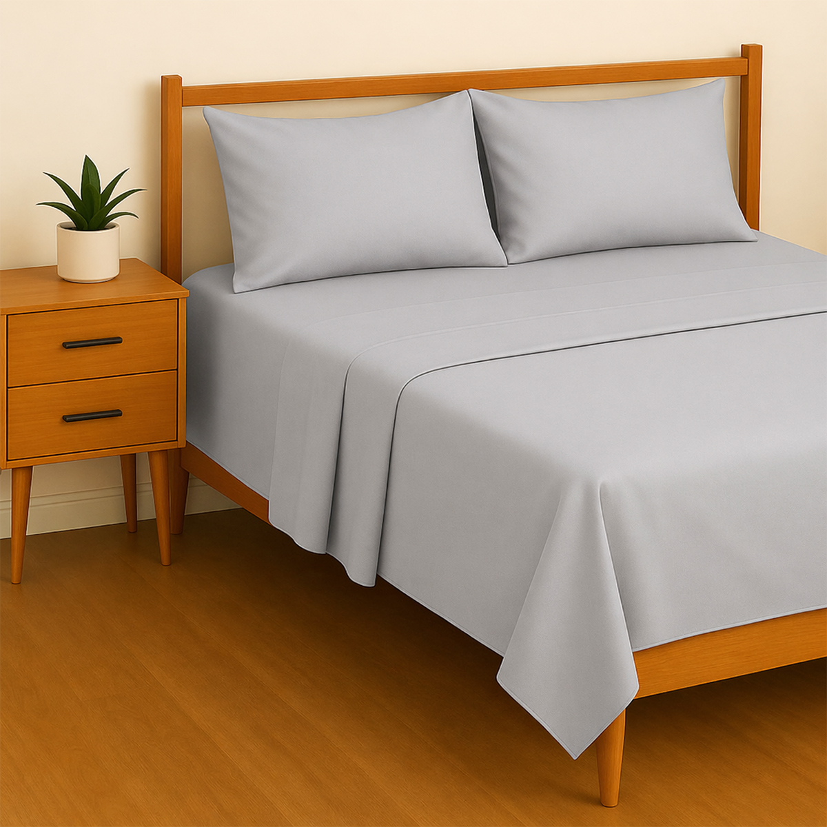 Percale Silver Cotton Mix Flat Sheet Range