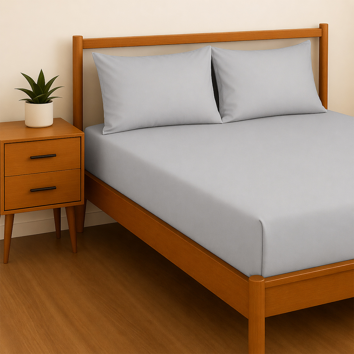 Percale Silver Cotton Mix Fitted Sheet Range