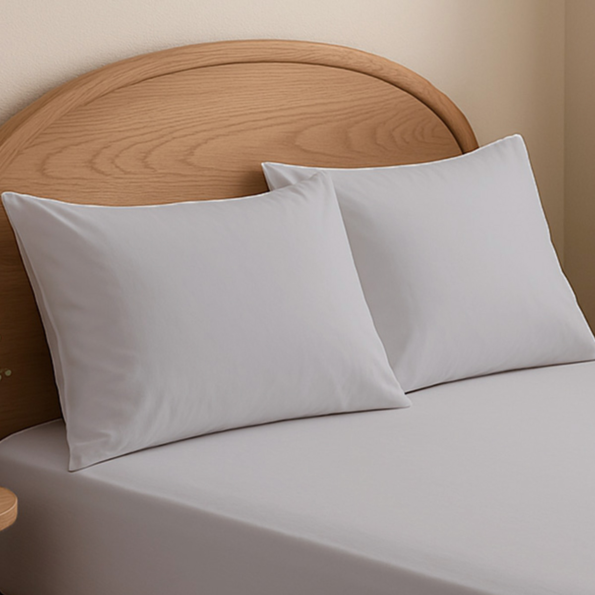 Hotel Collection 100% Cotton Silver Pillowcase Pair