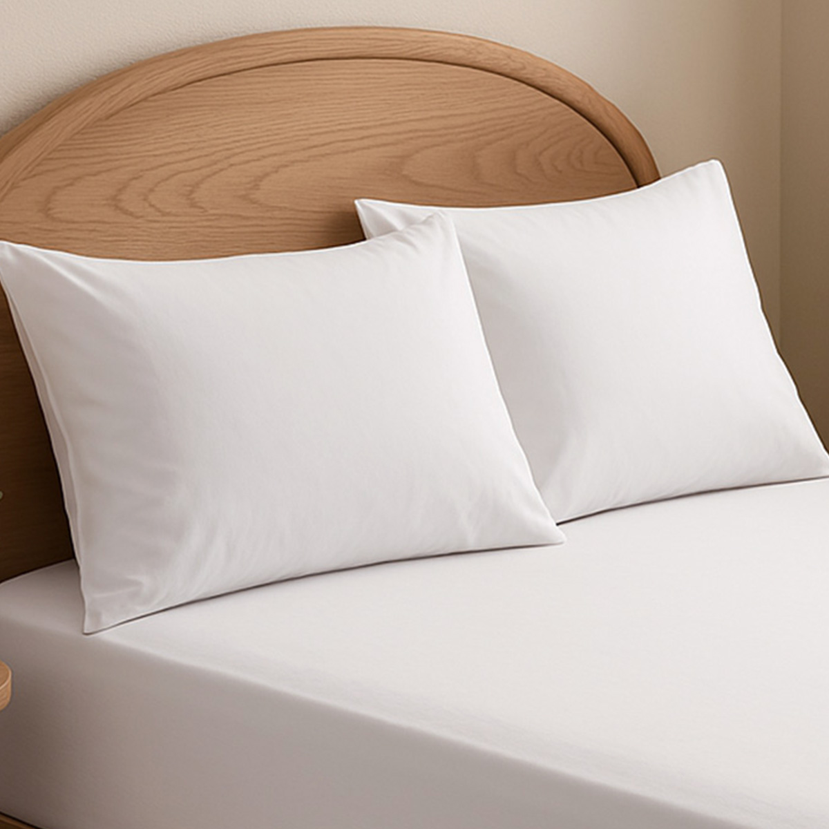Hotel Collection 100% Cotton White Pillowcase Pair