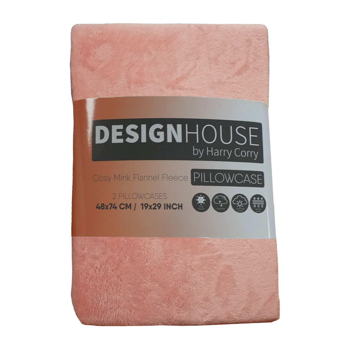 Cosy Pink Fleece Pillowcase Pair
