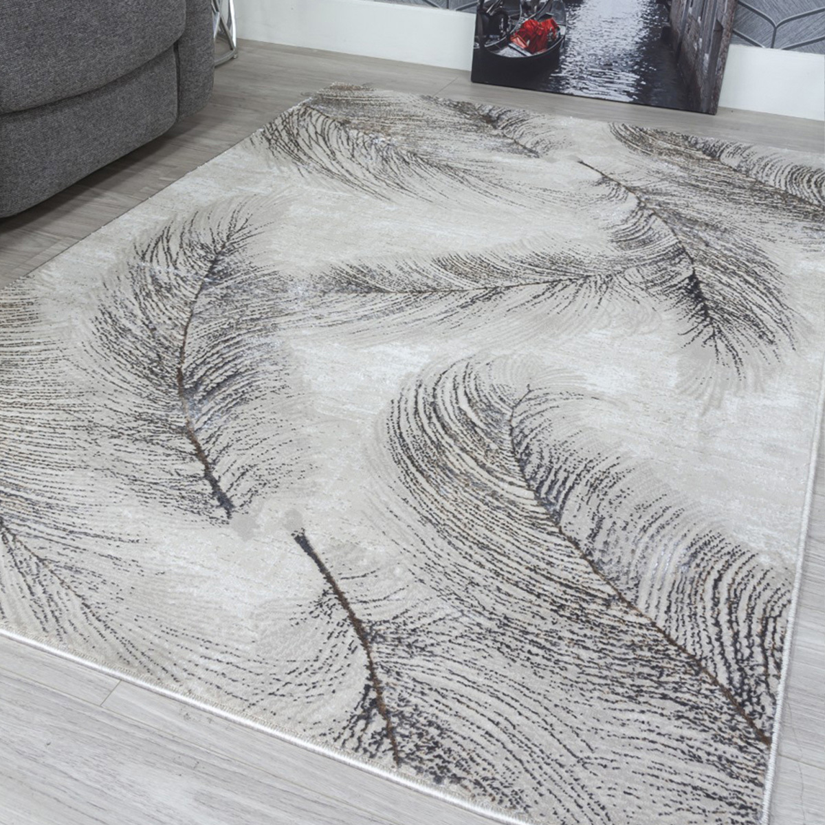 Boutique Plumes Beige Rug
