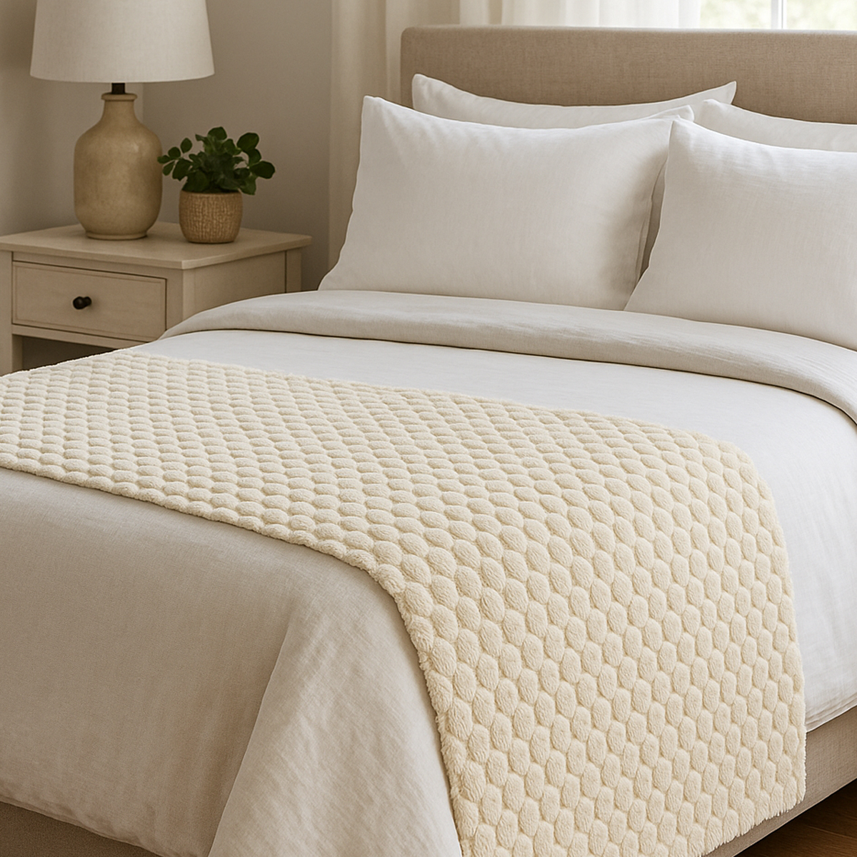 Popcorn Beige Throw 150x200cm