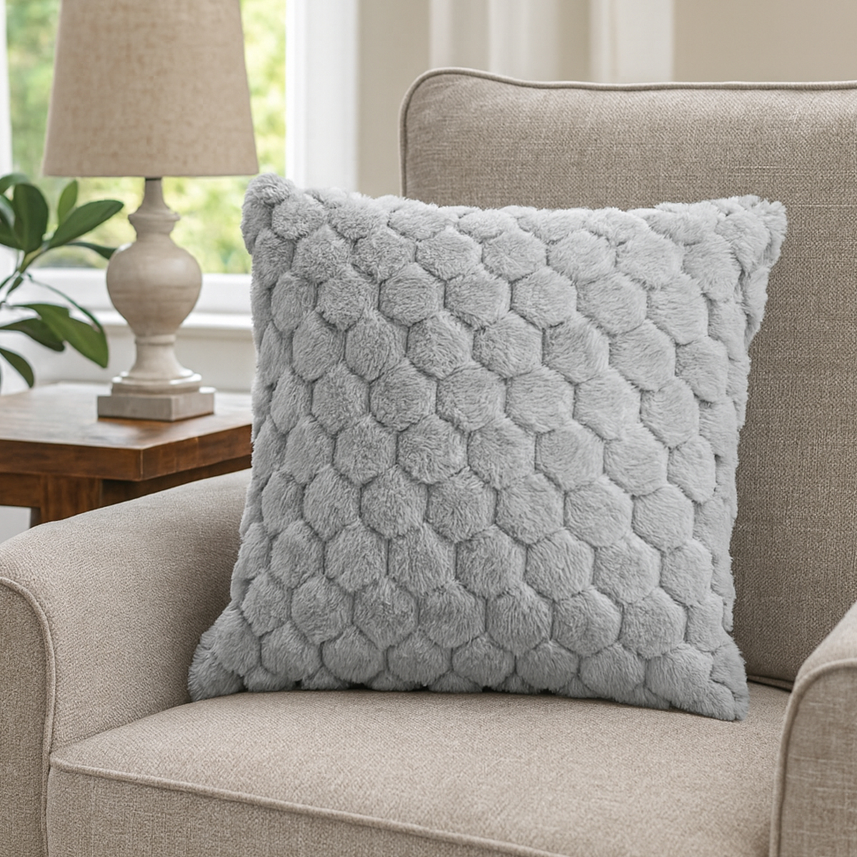 Popcorn Silver Filled Cushion
