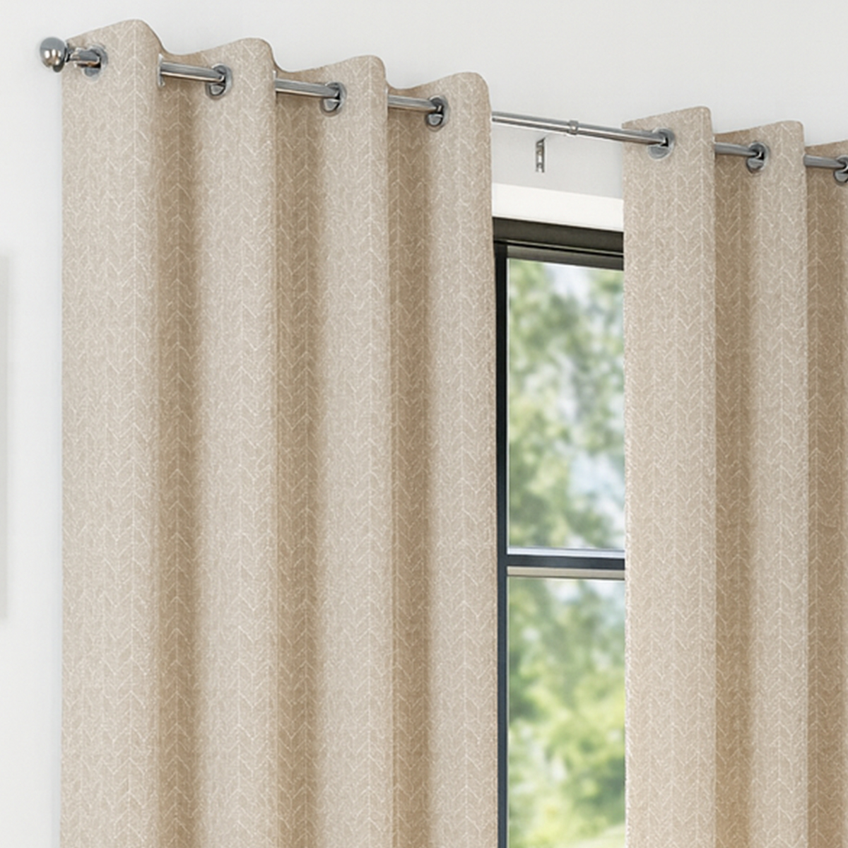 Porto 90 x 90 Natural Ready Made Eyelet Curtains