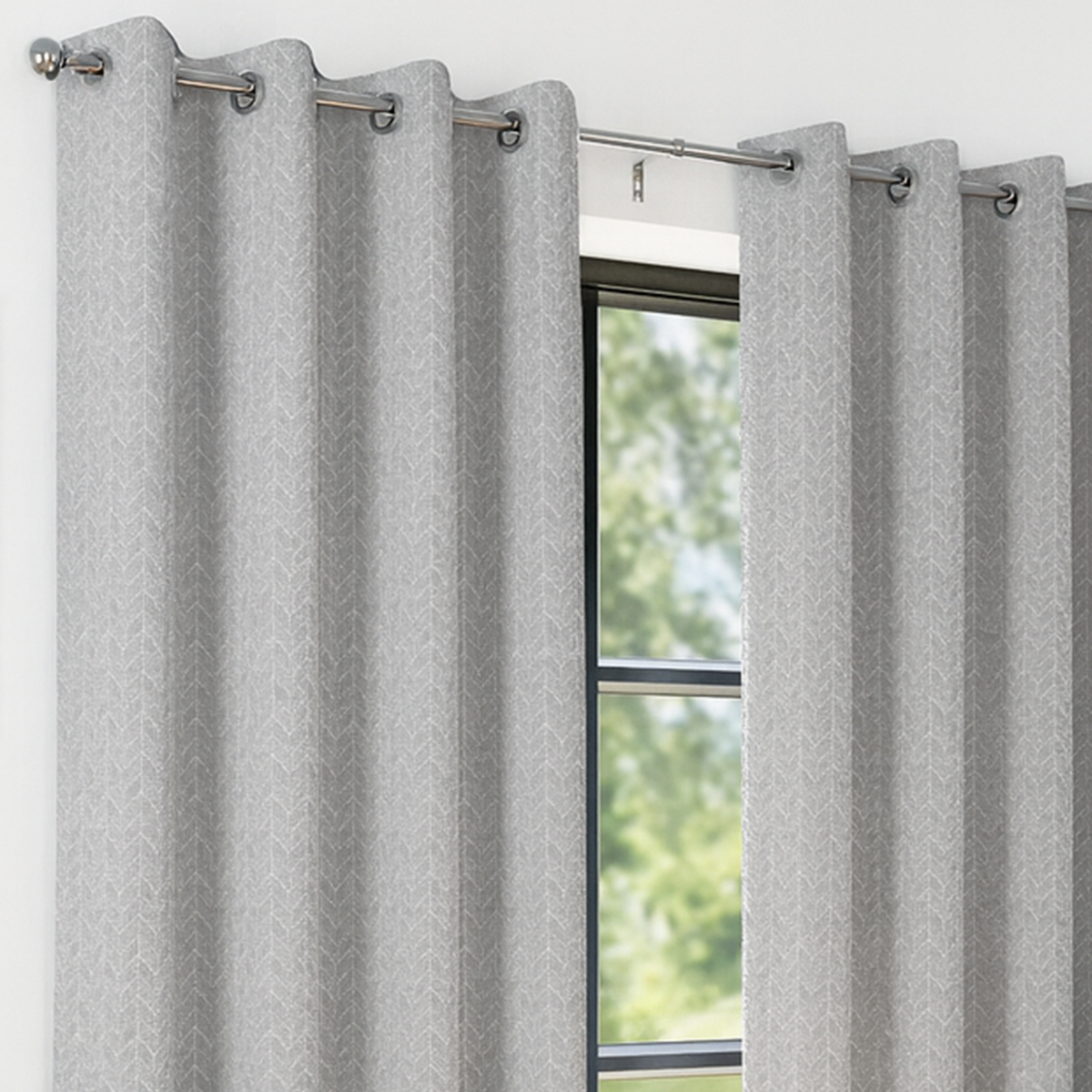 Porto 90 x 90 Silver Ready Made Eyelet Curtains