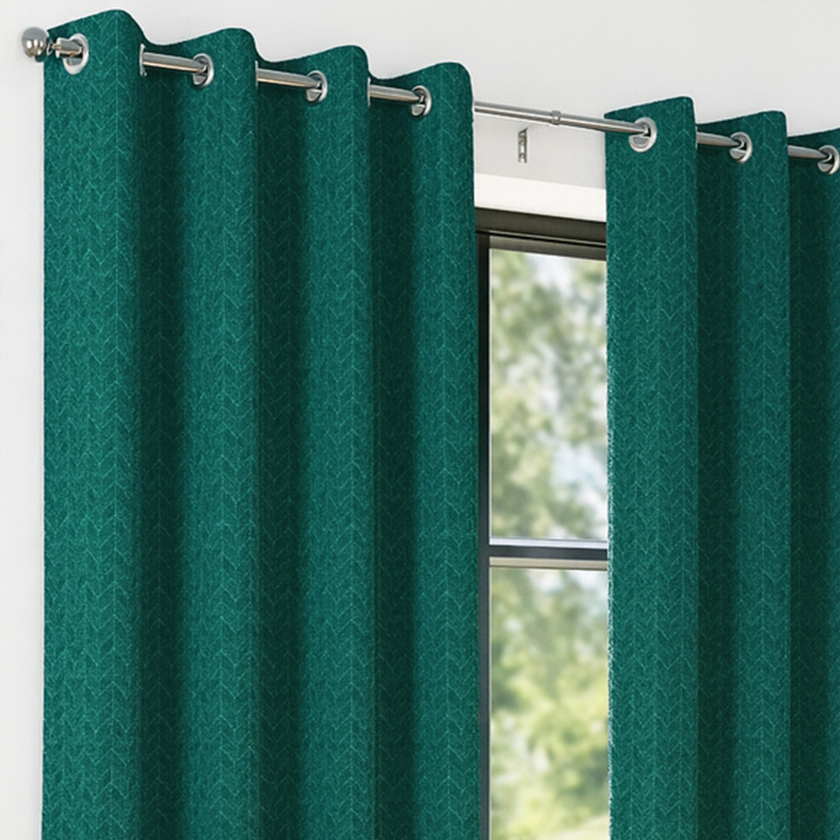 Porto 90 x 90 Teal Ready Made Eyelet Curtains