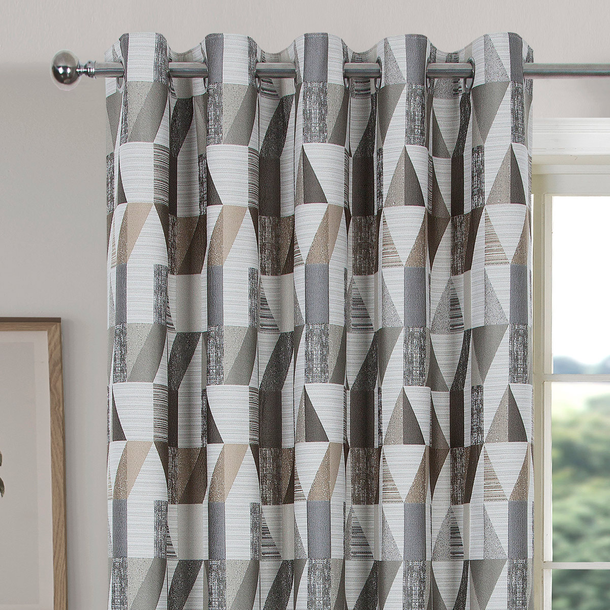 Larossa Natural Ready Made Eyelet Curtains