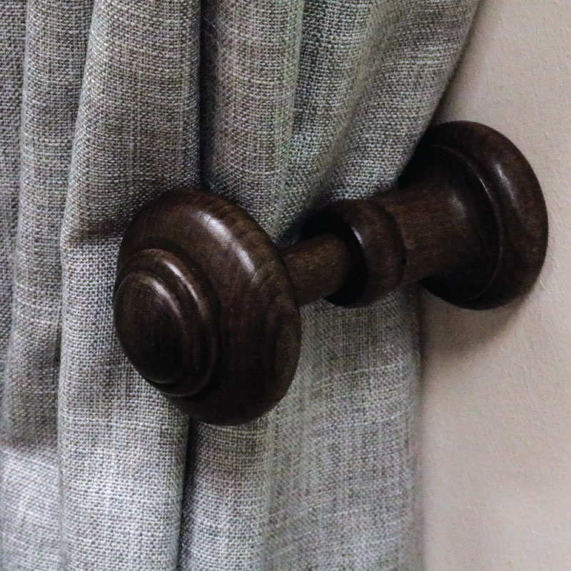 Wooden Hold Back Walnut 35mm