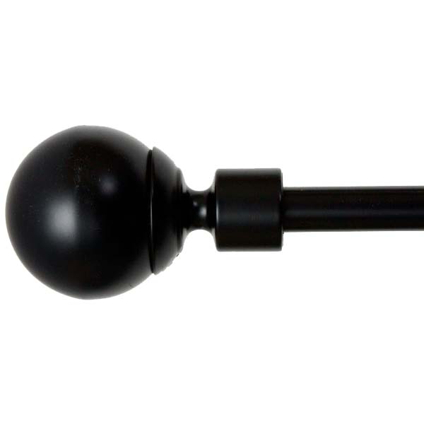 13/16mm Ball Black Curtain Pole