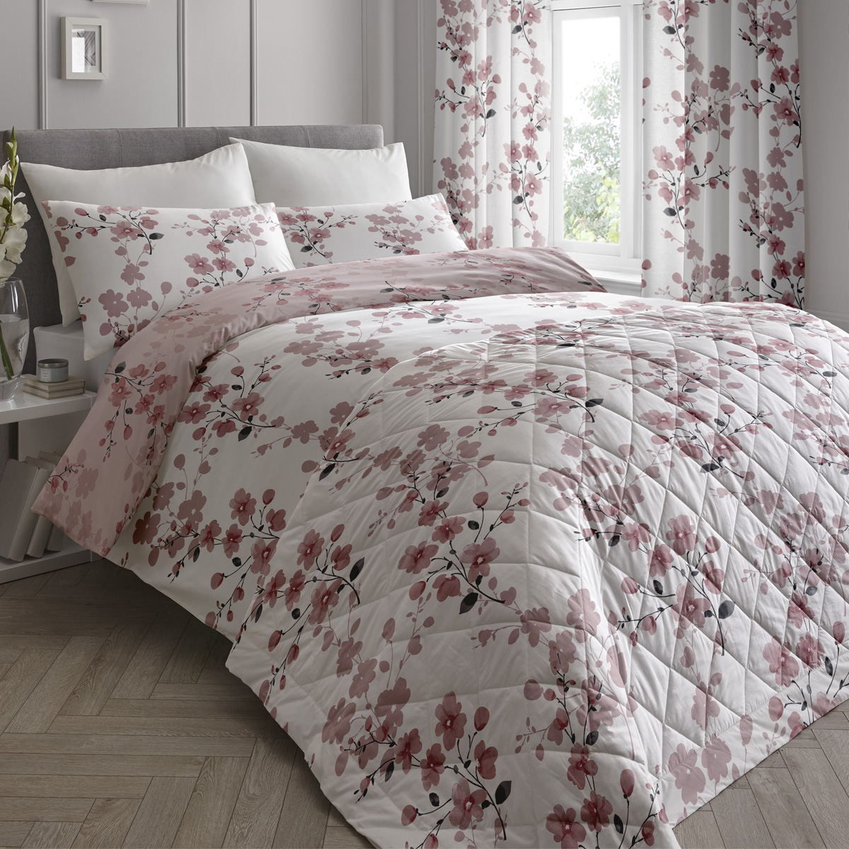 Nadia Blush Cotton Rich Duvet Cover Set